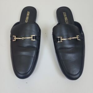 Jenn Ardor Women Flat Pointed Closed Toe Black Mule Slippers Size 6M